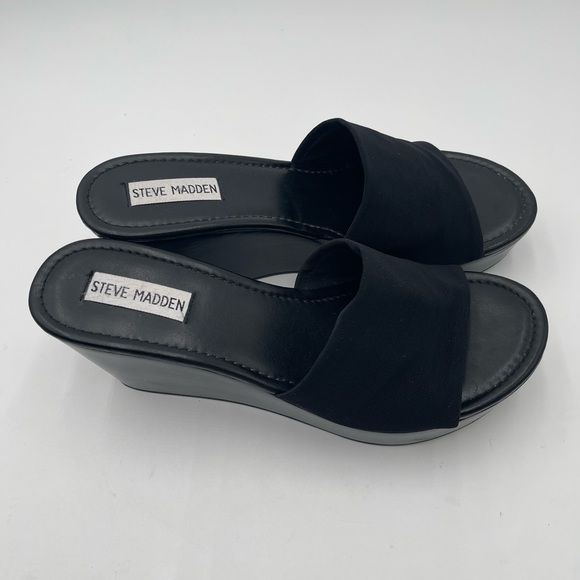 Steve Madden Y2K Black Wedge Size 8 - Picture 3 of 12